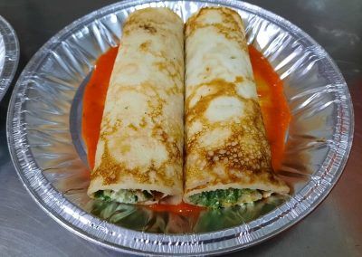 Canelones con salsa de tomate