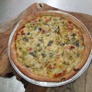 Quiche de puerros con jamón
