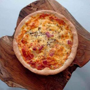 Quiche de bacon y queso